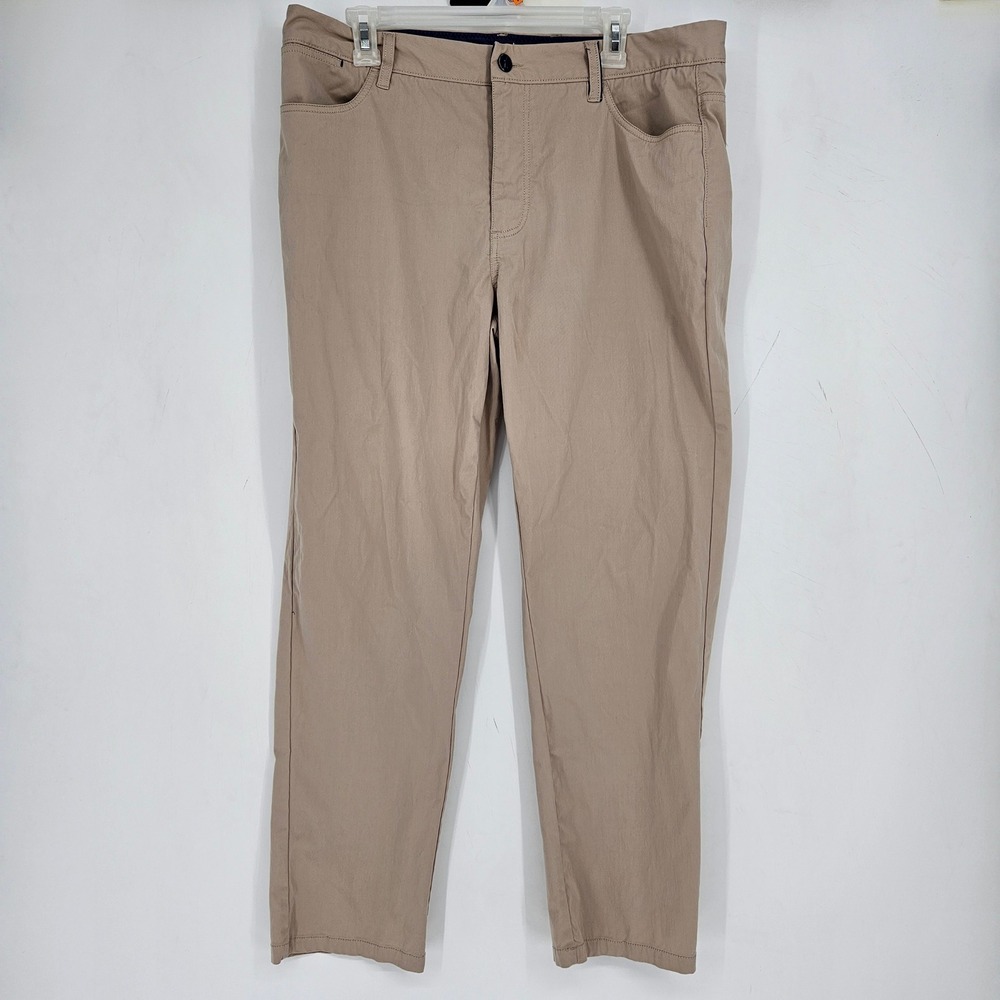 Johnnie O Pants Mens 36 x 30 Tan Chino Casual Performance Stretch